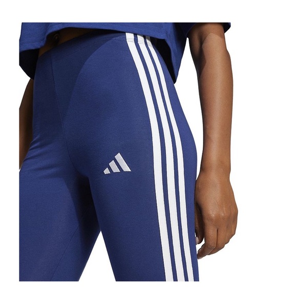 Adidas Women's Navy Leggings with White Stripes Size Small NWT - Picture 4 of 10